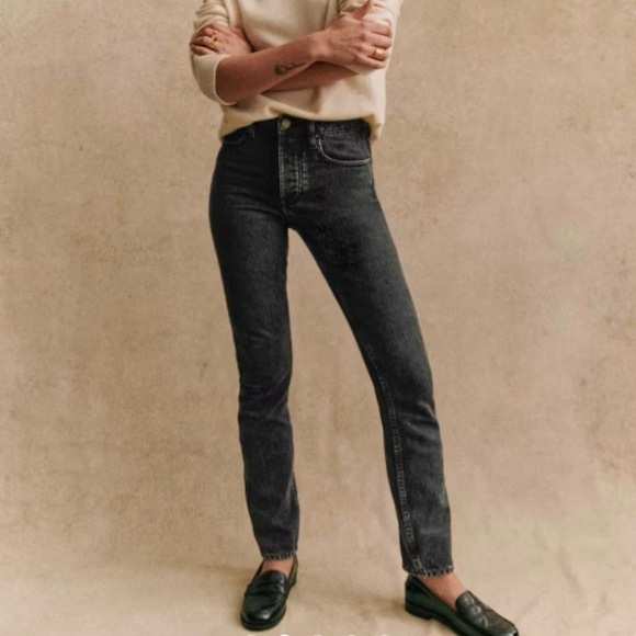 Sezane Denim - Sézane Brut Sexy Organic Cotton Straight Leg Middle Grey Jeans 36 / US 4 Tall